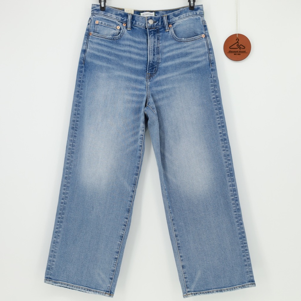 AE77 The Wide Crop Jeans Medium Wash Denim Size 30 Wide Leg NWT Casual $168